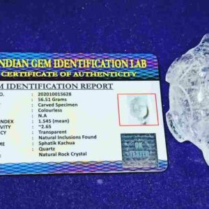 Natural Indian Sphatik Kachua (Tortoise) & Lab Certified 55 to 60 Gram Approx - Image 2