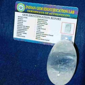 Abhimantrit Indian Sphatik Shiv Lingam & Lab Certified 104 Gram - Image 2