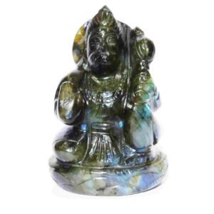 Natural Labradorite Hanuman ji Idol Abhimantrit  & Certified 270 Gram - Image 6