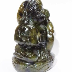 Natural Labradorite Hanuman ji Idol Abhimantrit  & Certified 270 Gram - Image 4