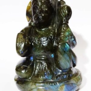 Natural Labradorite Hanuman ji Idol Abhimantrit  & Certified 270 Gram - Image 3
