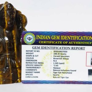 Original Tiger Eye Hanuman ji Idol Abhimantrit & Certified 199 Gram - Image 2