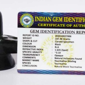 Natural BlackTourmaline Shivling Abhimantrit & Certified 147 Gram - Image 2