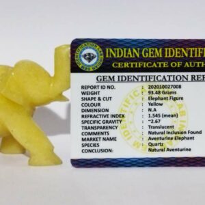 Yellow Aventurine Elephant Figure Abhimantrit & Certified  82 Gram - Image 2