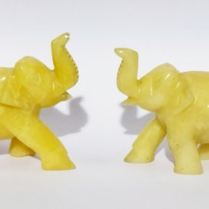 Yellow Aventurine Elephant Figure (2 Pieces) Mantrit (Energized) & Certified 200 Gram - Image 6