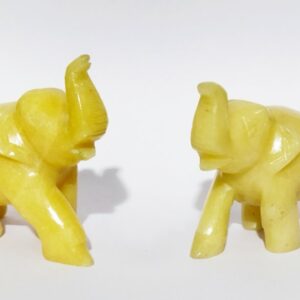 Yellow Aventurine Elephant Figure (2 Pieces) Mantrit (Energized) & Certified 200 Gram - Image 5