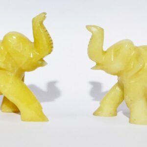 Yellow Aventurine Elephant Figure (2 Pieces) Mantrit (Energized) & Certified 200 Gram - Image 4