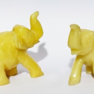 Yellow Aventurine Elephant Figure (2 Pieces) Mantrit (Energized) & Certified 200 Gram - Image 3