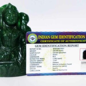 Green Aventurine Laxmi ji Idol Abhimantrit & Certified 220 Gram - Image 2