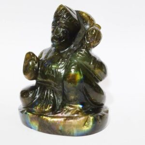 Natural Labradorite Hanuman ji Idol Abhimantrit  & Certified 195 Gram - Image 7