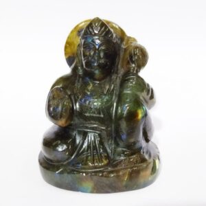 Natural Labradorite Hanuman ji Idol Abhimantrit  & Certified 195 Gram - Image 5