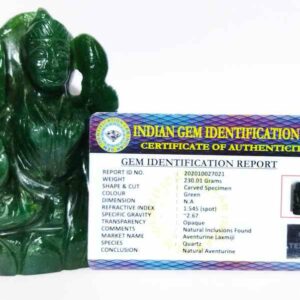 Green Aventurine Laxmi ji Idol Abhimantrit & Certified 230 Gram - Image 2