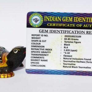 Tourmaline Tortoise (Kachwa) Figure Abhimantrit & Certified 81 Gram - Image 2