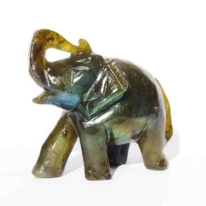 Original Labradorite Elephant Figure 61 Gram Abhimantrit & Certified - Image 1