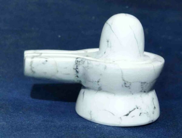 Genuine Howlite Shivling Certified Abhimantrit 61 Gram
