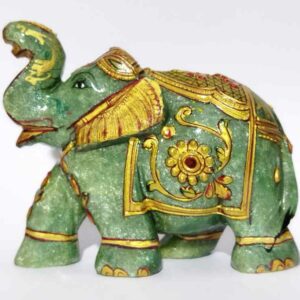 Green Aventurine Elephant Figure 261 Gram Abhimantrit & Certified - Image 3