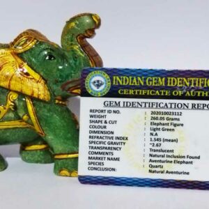 Green Aventurine Elephant Figure 261 Gram Abhimantrit & Certified - Image 2
