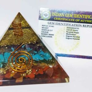 Natural Multicolor Orgone Pyramid Abhimantrit & Certified 221 Gram - Image 2