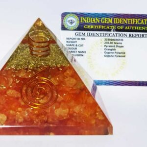 Original Orangish Orgone Pyramid Abhimantrit & Certified 221 Gram - Image 2