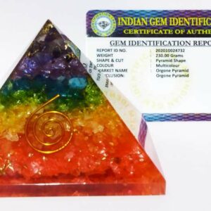 Genuine Multicolor Orgone Pyramid Abhimantrit & Certified 221 Gram - Image 2