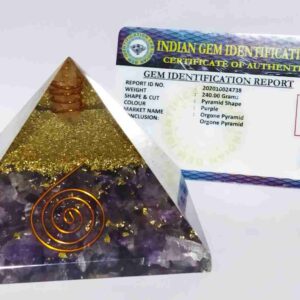 Natural Purple Orgone Pyramid Certified & Abhimantrit 221 Gram - Image 2