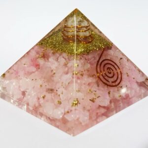 Genuine Rose Quartz (Pinkish) Orgone Pyramid & Certified - 221 Gram - Image 4