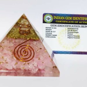 Genuine Rose Quartz (Pinkish) Orgone Pyramid & Certified - 221 Gram - Image 2