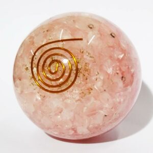 Natural Rose Quartz (Pinkish) Orgone Ball & Certified 221 Gram - Image 1