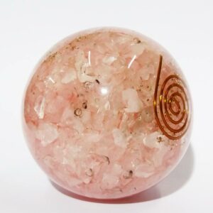 Natural Rose Quartz (Pinkish) Orgone Ball & Certified 221 Gram - Image 5