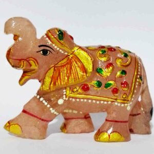 Rose Quartz Elephant Figure Abhimantrit & Certified 111 Gram - Image 3