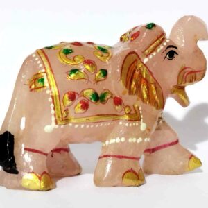 Rose Quartz Elephant Figure Abhimantrit & Certified 111 Gram - Image 5