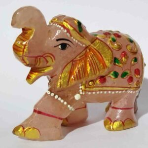 Rose Quartz Elephant Figure Abhimantrit & Certified 111 Gram - Image 6