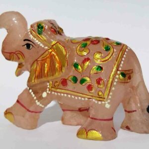 Rose Quartz Elephant Figure Abhimantrit & Certified 111 Gram - Image 7