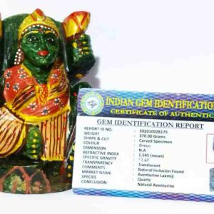 Green Aventurine Laxmi ji Abhimantrit & Certified 370 Gram - Image 2