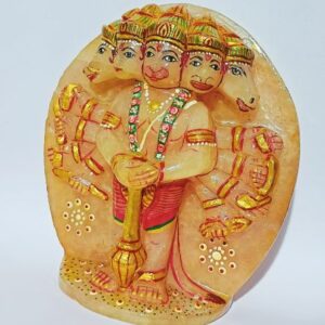 Natural Rose Quartz Panchmukhi Hanuman ji Idol Abhimantrit & Certified 835 Gram - Image 4