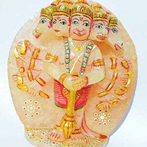 Natural Rose Quartz Panchmukhi Hanuman ji Idol Abhimantrit & Certified 835 Gram - Image 6