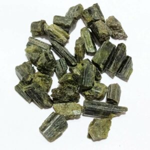 Natural Green Tourmaline Raw Stone Certified & Abhimantrit - 100 Gram Approx - Image 1