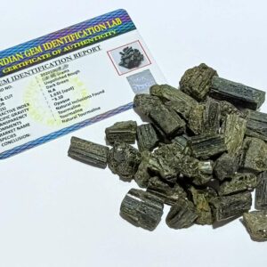 Natural Green Tourmaline Raw Stone Certified & Abhimantrit - 100 Gram Approx - Image 3