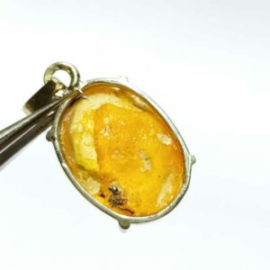 Natural Amber stone 15 carat In Silver Locket - Certified & Abhimantrit - Image 4