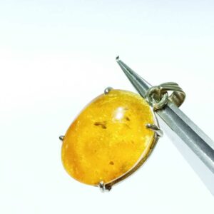 Natural Amber stone 15 carat In Silver Locket - Certified & Abhimantrit - Image 6