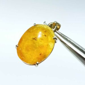 Natural Amber stone 15 carat In Silver Locket - Certified & Abhimantrit - Image 5