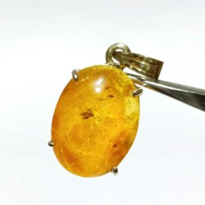 Natural Amber stone 15 carat In Silver Locket - Certified & Abhimantrit - Image 3