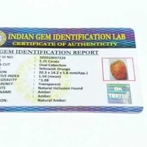 Natural Amber stone 5.25 carat - Certified & Abhimantrit - Image 2