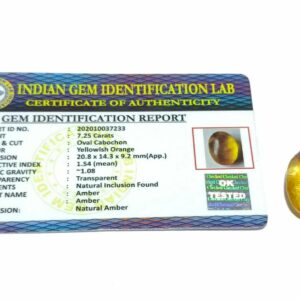 Original Amber stone 7.25 carat - Certified & Abhimantrit - Image 2