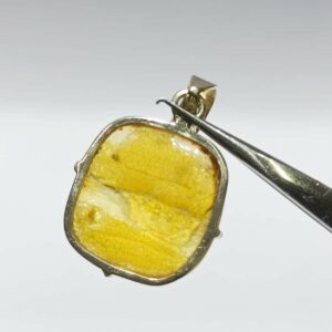 Natural Amber stone 6.25 carat In Silver Locket - Certified & Abhimantrit - Image 4