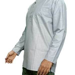 OPP Kurta Grey Color - Full Young Generation - 100% Cotton Fabric - Image 4