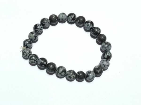 Mixed Obsidian Elastic Bracelet - Black, Sheen & Rainbow - 5mm & 8mm Beads  | New Moon Beginnings