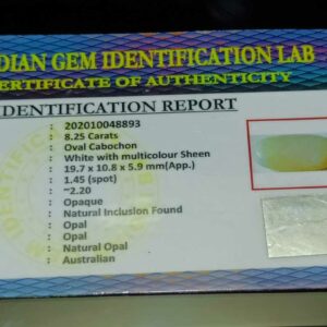 Abhimantrit Fire Opal Stone, Origin Tested - 8.25 Carat Certified - Image 5