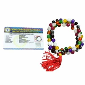 Original Navratna Hakik Mala With Lab Certified - Image 2