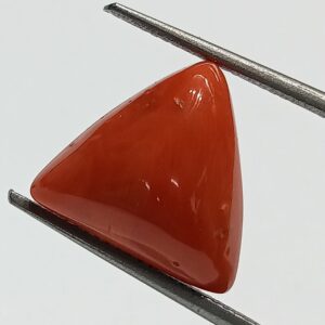 Mantrit (Energized) Triangle Red Coral/ Moonga Stone-10.25 Carat - Image 1